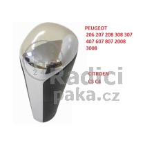 Hlavice řadící páky Peugeot 206, automat, lesklý chrom