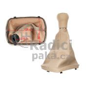 Řadící páka s manžetou Audi A6 C5, 6 stupňová, béžová, černý vrch